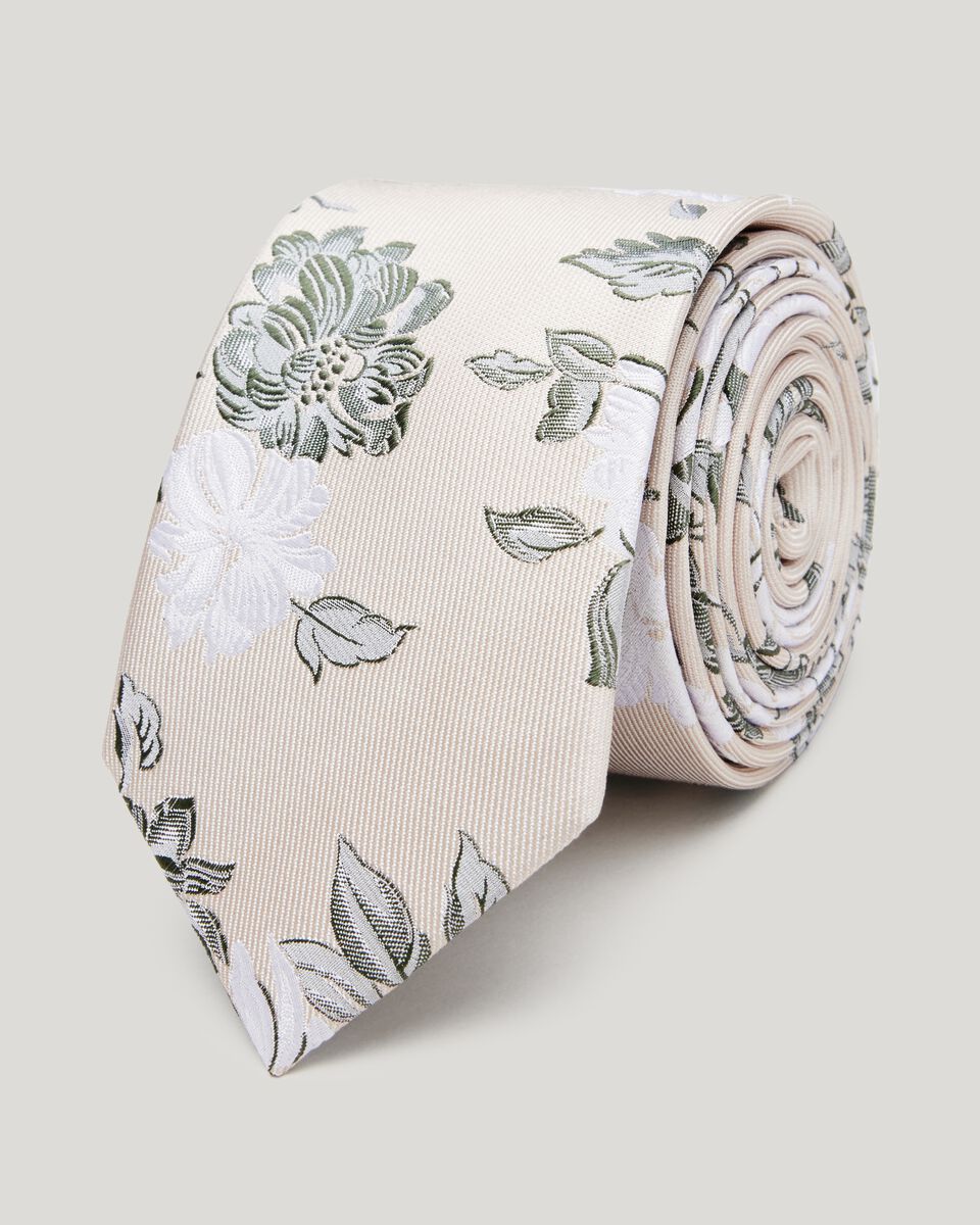 Large Spaced Floral Silk Tie 